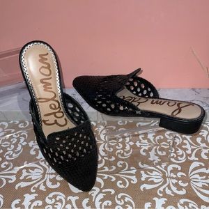 Sam Edelman CLARA Black Woven Leather Mules Women’s Size 8